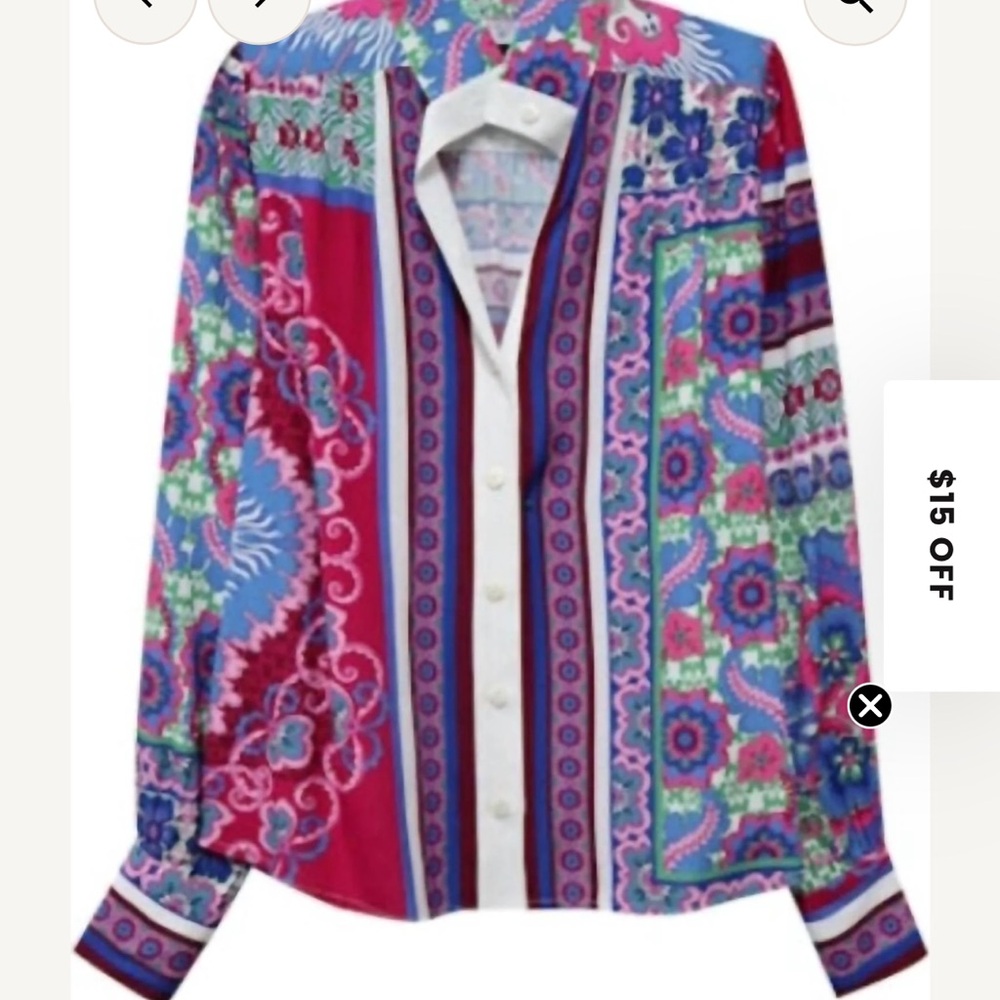 Fifteen Twenty Multicolor Floral Chloe blouse - Picture 6 of 6